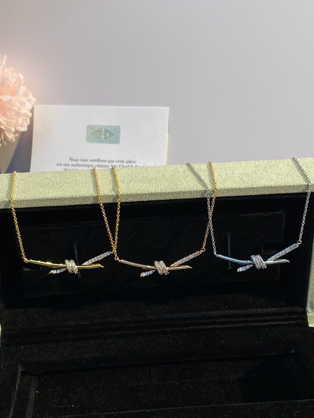 Tiffany & Co. Elsa Peretti® Diamond Bow Bar Necklace